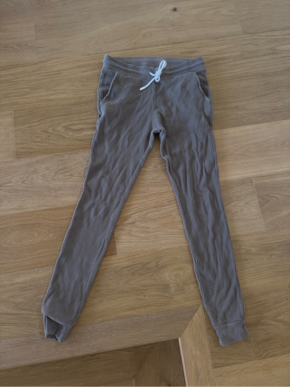Cotton Citizen Waffle Jogger and cropped long sleeve Pants in Taupe